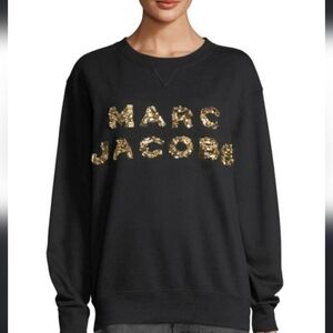 Marc Jacobs Beaded Logo Crewneck Sweatshirt Size XL